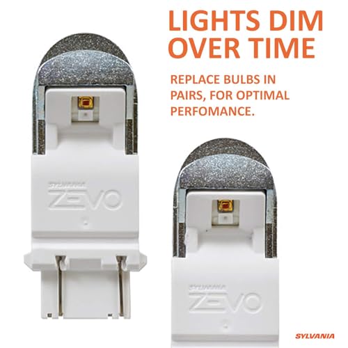 SYLVANIA - 3157 ZEVO LED Red Bulb - Bright LED Bulb, Ideal for Stop and Tail Lights (Contains 2 Bulbs)