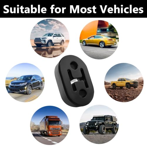 Exhaust Rubber Hanger, rubber muffler hangers. Rubber Insulator Bushing Mount, rubber exhaust mounts with 2 Holes 0.47 Inch, Universal Fit