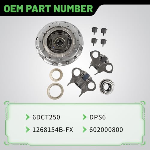 6DCT250 DPS6 Transmission Dual Clutch w/Forks Bearing Kit, Compatible with Ford Focus Fiesta EcoSport 2010 2011 2012 2013 2014 2015 2016