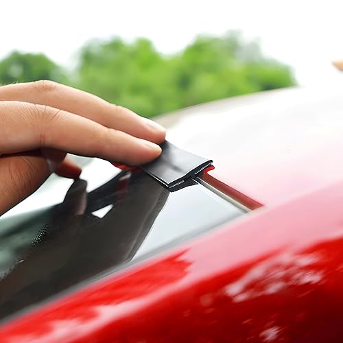 BESULEN 26 Ft Car Windshield Weather Stripping, T Shape 14mm+19mm As a Set, Adhesive Rubber Seal Strip, Auto Sunroof Sealing Gasket, Front Rear Windshield Trim Leak Sound Proofing Weatherstrip