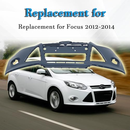 SEBLAFF Front Bumper Cover Primed Replacement for 2012 2013 2014 Focus Sedan Hatchback 4-Door