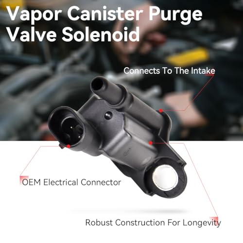 Vapor Canister Purge Valve Solenoid EVAP Purge Valve Compatible with Cadillac STS XLR Chevy Avalanche Equinox Express Silverado 1500 2500 3500 GMC Savana Sierra Yukon Replaces 214-1105 12581282