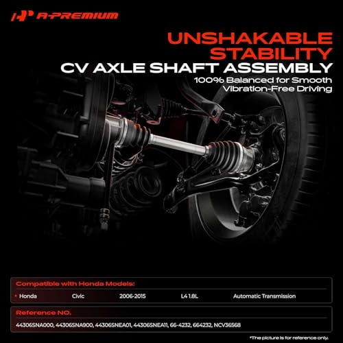 A-Premium CV Axle Shaft Assembly Compatible with Honda Civic 2006-2015, L4 1.8L, Automatic Transmission Only, Front Left Driver Side