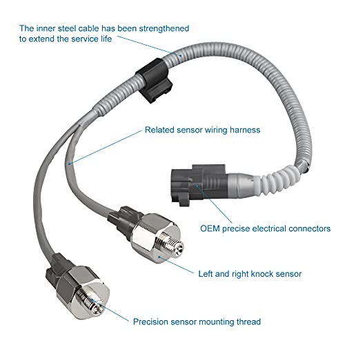 WMPHE Compatible with 2 PCS 89615-12090 Knock Sensor with Wiring Harness Kit Toyota Highlander Camry Avalon Sienna 2001 2002 2003 2004, Lexus ES300 RX300 2000 2001 2002 2003 Knock Sensor