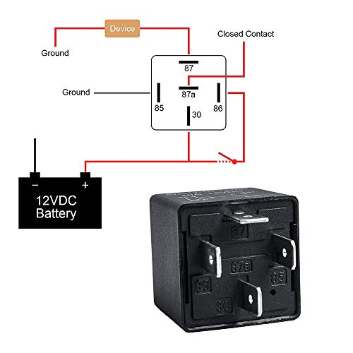 YiePhiot 2 Pack Car Relay 4 Pin 12V 40 Amp