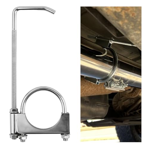 3 Inch Exhaust Hangers,Heavy Duty Adjustable 3 Exhaust Clamp with Muffler Hanger for Muffler Pipe Vibration Damping and Fixing,Universal Exhausts Hanger Rod Car Accessories