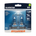 SYLVANIA - H11 SilverStar - High Performance Halogen Headlight Bulb, High Beam, Low Beam and Fog Replacement Bulb, Brighter Down Road with Whiter Light (Contains 2 Bulbs)