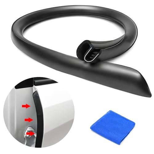 MaxPrinzel car Silent Sealing Strip B-Pillar 2 Pieces * 0.8m Windproof, dust-Proof, Noise reducing Steel Frame with Buckle EPDM (Black) Rubber Strip
