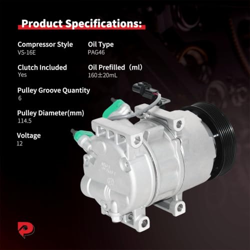 PHOBOOS A/C Compressor with Clutch Compatible with Hyundai Sonata 2011-2014 L4 2.0L/2.4L & Kia Optima 2011 L4 2.0L/2.4L. Ref. CO-11218C, 178317