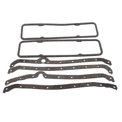Engine Full Set Overhaul Gasket Set Compatible for Chevrolet SBC 283 302 307 327 350 5.7L 2 PC