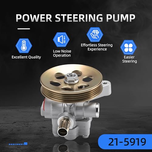 Loautong Power Steering Pump with Pulley, for Honda Accord 1998-2002 L4 2.3L, Power Assist Pump OE# 21-5919, 56110PAAA01, 553-57053