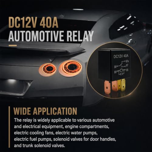oovmaan 5‑Pack 5‑Pin DC 12V 40A Multi‑Purpose Replacement Automotive Relay for AC Fan, Oil Pump, Light Modification