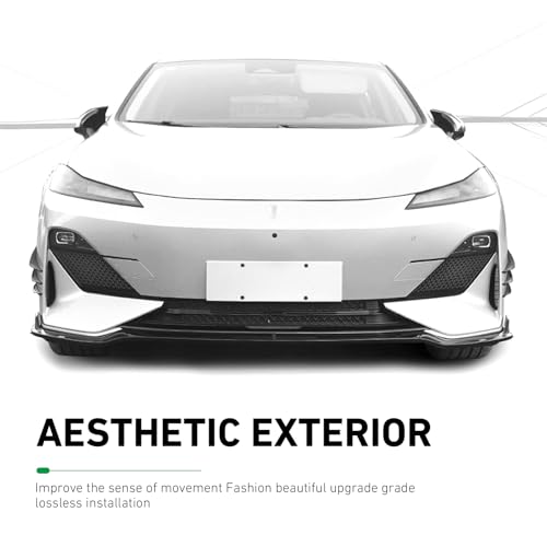 WZP 6 PCS Car Spoiler Canards Kit, Self-Adhesive Auto Front Bumper Lip Spoilers, Body Anti-Scratch Splitter Decoration, Universal Car Exterior Accessories for SUV, Sedan, Truck (Glossy Black)