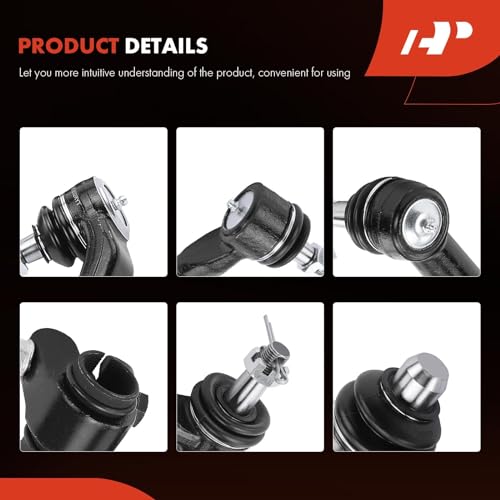 A-Premium Set of 10, Upper Lower Ball Joint, Inner Outer Tie Rod End, Steering Drag Link, Adjusting Sleeve Compatible with Ford E-250, E-250 Econoline, E-350 Club Wagon, E-350 Econoline, E-350/450 SD