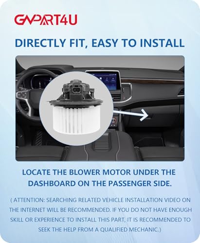 GVPART4U Front Blower Motor 22741027 2007 2008 2009 2010 2011 2012 2013 2014 Chevy Tahoe Silverado Avalanche Suburban, for GMC Yukon Sierra, Cadillac Escalade 700164