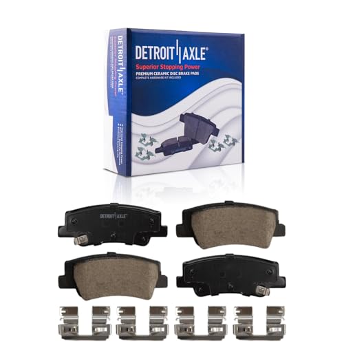 Detroit Axle - Rear Brake Kit for Hyundai Tucson Kia Sportage 2022 2023 2024 2025, 11.81" inch Drilled and Slotted Disc Brake Rotors Ceramic Brakes Pads Replacement
