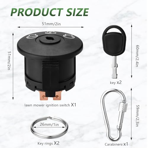Ignition Switch 3 Position for Cub Cadet, Troy-Bilt, MTD, Craftsman, Husqvarna, Delta, JD Riding Lawn Mower 925-04228, 725-04228