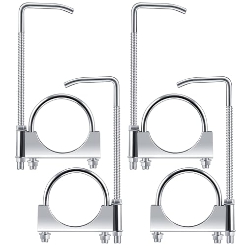 Datanly 2 Pcs 3 Inch Universal Exhaust Clamp with Hanger, Made of Heavy-Duty Clamp with Rear Muffler Hanger Exhaust Pipe for Cars, Trucks Pipes