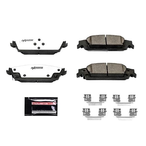 PowerStop Rear Brake Pads for Cadillac Escalade 2015-20 |Escalade ESV 2015-20 |Chevrolet Silverado 1500 2014-18 - Z36 Truck & Tow Carbon-Fiber Ceramic Brake Pads with Installation Hardware, Z36-1707