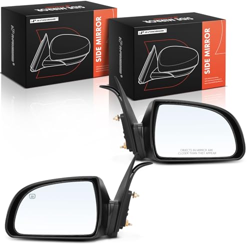 A-Premium Pair (2) Driver and Passenger Side Power Mirror - Compatible with Hyundai Sonata 2006 2007 2008 2009 2010 - Heated Outside Rear View Door Mirror - Replace# 87610-0A000, 87620-0A000