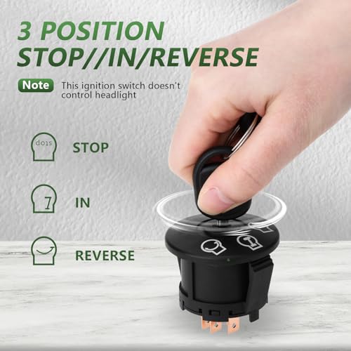 Ignition Switch 3 Position for Cub Cadet, Troy-Bilt, MTD, Craftsman, Husqvarna, Delta, JD Riding Lawn Mower 925-04228, 725-04228