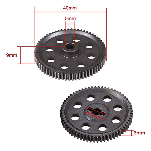 AMOGOT RC Steel Metal Spur Diff Differential Main Gear 64T 17T 21T 26T 29T Motor Gear for HSP 1/10 Monster Truck Brontosaurus Redcat Volcano EPX RC Replacement Parts