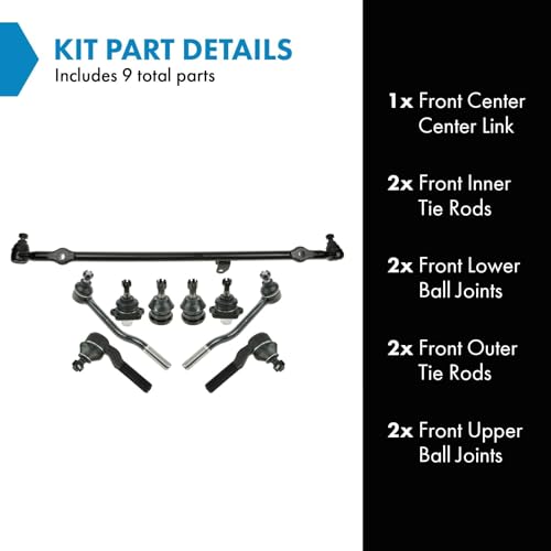 TRQ Front Steering and Suspension Kit 9 Piece for Nissan