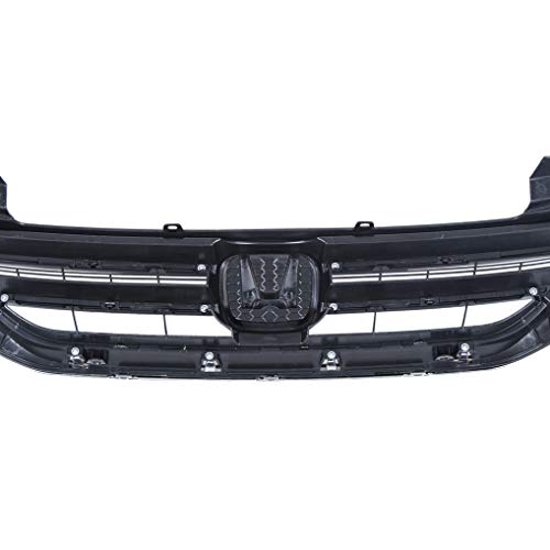 ALMULOO Front Bumper Grill Compatible with 2013-2015 Honda Accord 4Door Sedans Only Upper Black Chrome Grille ABS Plastic Replacement for 71121T2FA01 HO1200214
