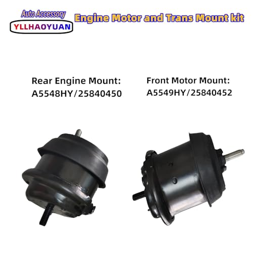 Yllhaoyuan Engine Motor Mount Kit for 2009-2017 Enclave, Traverse, Acadia, Outlook 3.6L – Set of 4 Mounts – Replaces A5548HY, A5549HY, A5458HY, A5444 – Reduces Vibration & Noise