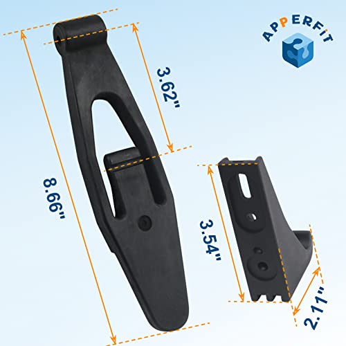 Hood Latch Strap with Catch Bracket Kit 2 Pack Compatible with Kenworth T300 T600 T800 W900, Peterbilt 357 367 377 378 379 388 389 1987-2011 Truck Hood Parts Replaces 23-13857 L56-0001 HLK1035