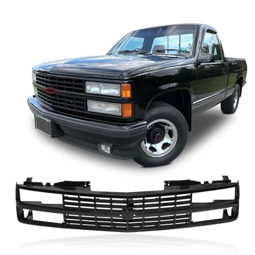 CarPartsDepot Front Grille Grille Black Shell With Black Insert Compatible With CHEVROLET 1988-1993 C/K 1500 2500 3500 & 1992-1993 Blazer GM1200228