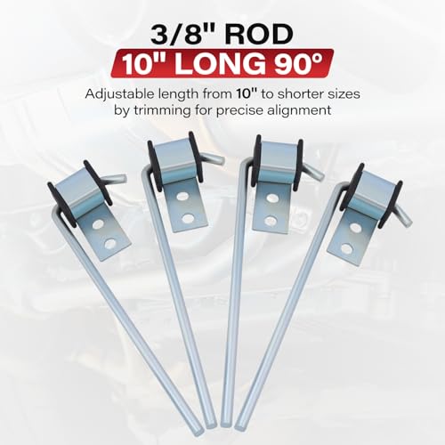 4 Pcs Heavy Duty Exhaust Hanger Rod - 3/8" Rod 10" Long - Muffler Hanger Exhaust Hanger, Universal Use Exhaust Hanger for Car Exhaust System