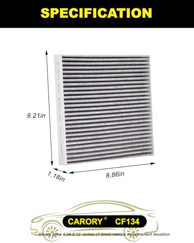 CARORY Cabin Air Filter w/Activated Carbon for Honda Accord 2003–2022, Civic 2006–2015, CR-V 2007–2016, Odyssey 2005–2017, Pilot 2009–2022, Ridgeline 2006–2025, Acura MDX 2007–2020, and More, CF134