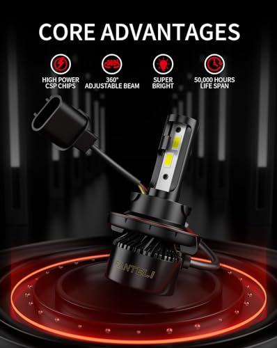 FANTELI 𝖧𝟣𝟥/𝟫𝟢𝟢𝟪 Bulbs, 6500K Cool White 40000LM 900% Brightness, Backup 1:1 Size Plug and Play IP68 Waterproof Interior Off-Road Lights, Pack of 2