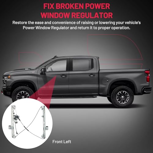 BDFHYK 741-644 Power Window Regulator with Motor Front Left Driver Side for Chevy Silverado, Tahoe, Suburban, Avalanche 1500 2500 3500| for Cadillac Escalade| for GMC Yukon, Yukon XL, Sierra