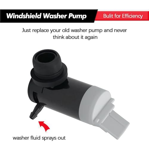 Windshield Washer Pump w/Grommet Replacement for Ford E150 E250 E350 E450 F150 F250 F350 F450 F550 F650 F750 Replaces OEM WG-318 8C3Z17664A