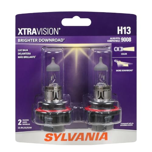 SYLVANIA - H13 XtraVision - High Performance Halogen Headlight Bulb, High Beam, Low Beam and Fog Replacement Bulb (Contains 2 Bulbs)