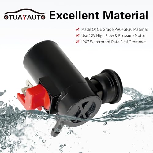 OTUAYAUTO 86611-AA010 Windshield Washer Pump with Grommet - Replacement For Subaru Forester 98-05/Outback 01-04/Honda CR-V 02-06/Acura 38512-SA5-013 76806-SE3-G02