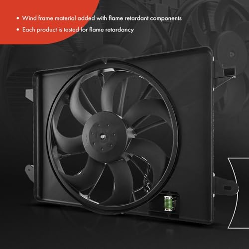 A-Premium Engine Radiator Cooling Fan Assembly Compatible with Select Dodge & Chrysler Models - Charger 2009-2020, Challenger 2009-2019, 300 2009-2019 - Replace# CF13063