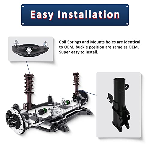 MOSTPLUS 4PCS Front+Rear Complete Struts Shock Assembly W/Coil Spring Compatible for 2007-2012 Nissan Sentra 2.0L