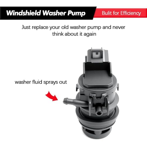 Windshield Washer Pump w/Grommet Replacement for Toyota, Lexus, Subaru, Mazda, Nissan, Acura, Honda Replaces OEM 85330-60190, 85330-AE010, 85330-60180, 85330-21010