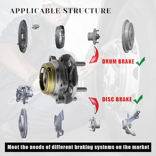 Vurkcy 513296 Front Wheel Bearing Hubs Assembly 5 Lugs w/ABS, 1PCS