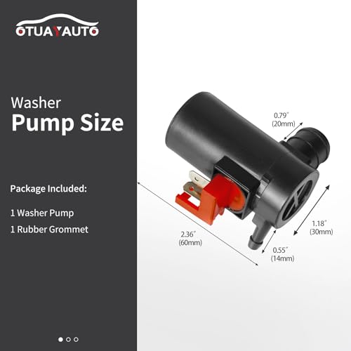 OTUAYAUTO 86611-AA010 Windshield Washer Pump with Grommet - Replacement For Subaru Forester 98-05/Outback 01-04/Honda CR-V 02-06/Acura 38512-SA5-013 76806-SE3-G02