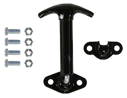 Buyers Products WJ96WCB4 Spring Loaded 90 Degree Hood Catch Kit, Black Enamel Finish, Carbon Steel Latch with Keeper - Includes Hardware, Heavy Duty Truck Trailer Latch System, 4 Pack