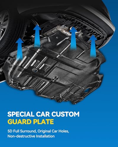 PHILTOP FO1228121 Front Lower Engine Splash Shield Under Car Shield Cover Engine Case Guards Compatible with 2012-2018 Ford Focus 2.0L, 2013-2018 Focus 2.0T