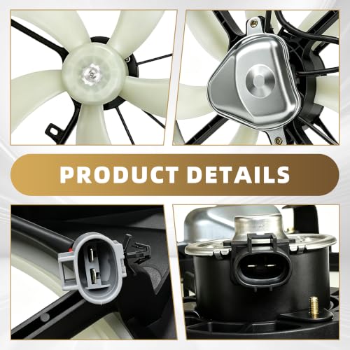 PartsFlow Radiator Cooling Fan Assembly for 2007 2008 2009 Toyota Camry Black 621-014