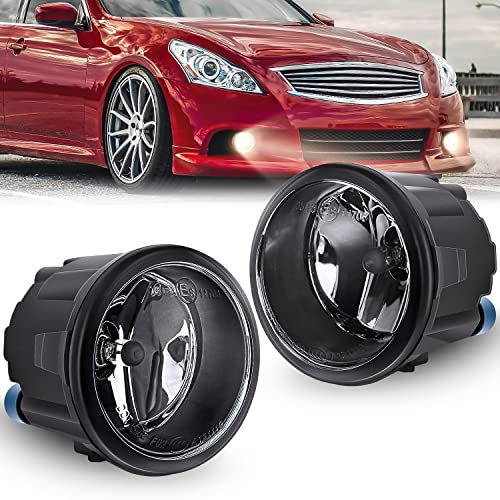 Nilight Fog Lights Assembly Compatible with 2006 2007 2008 2009 2010 2011 2012 2013 2014 Infiniti FX35 FX45 FX50 EX35 G37 G25 M35h M37 M56 QX56 Rogue Cube Nissan Murano Juke Versa