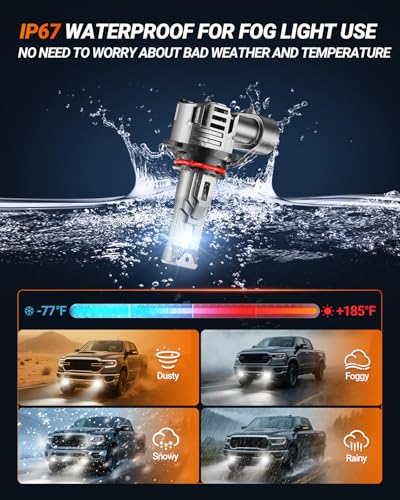 SEALIGHT 9005 9006 Bulbs Combo, 800% Brightness 100000LM, 6500K White Super Bright 9005/HB3 9006/HB4 Fog Light Bulbs, Plug and Play, Pack of 4
