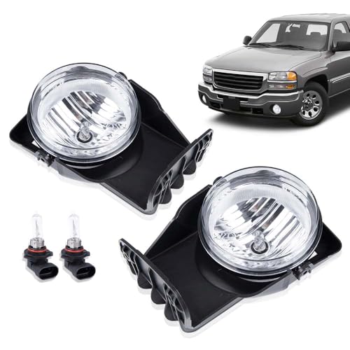 G-PLUS Fog Lights Fit GMC Sierra 1500 2500 HD 3500 2003-2006,Clear