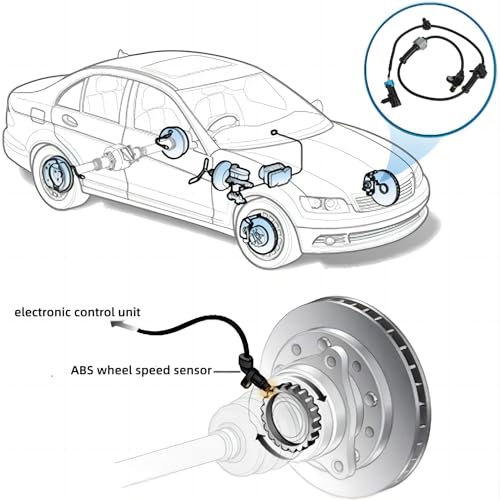 ABS Sensor Front Left Right Compatible for Chevy Silverado/Express/Suburban/Tahoe & GMC Sierra/Savana/Yukon XL & Cadillac Escalade 4.3L 4.8L 5.3L 5.7L 6.0L ABS Wheel Speed Sensor Replace#19181873